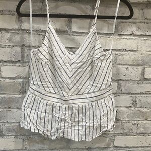 Striped White and Blue Women's Tank Top